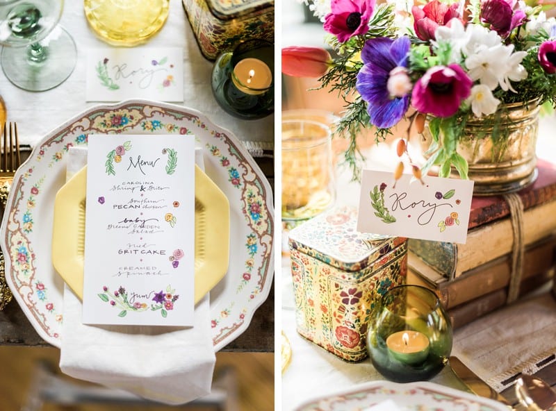 This jewel stone intimate reception styling would make the perfect sweetheart table for an elopement!