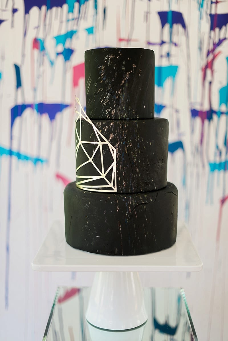 black diamond wedding cake