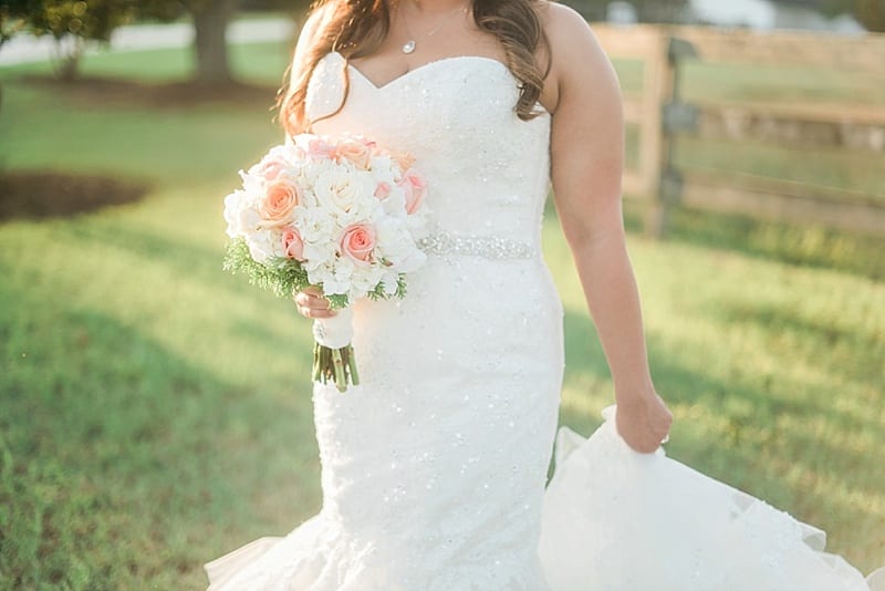 orange, pink and white bridal bouquet