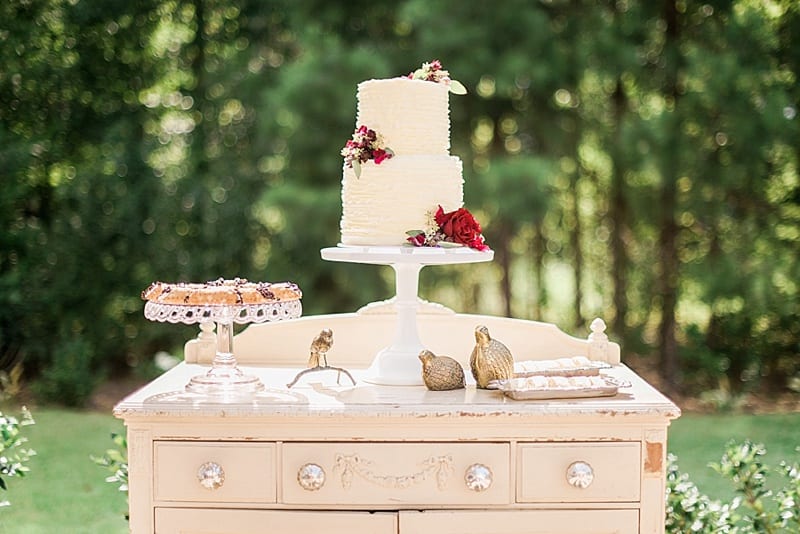 white tuscan inspired wedding cake