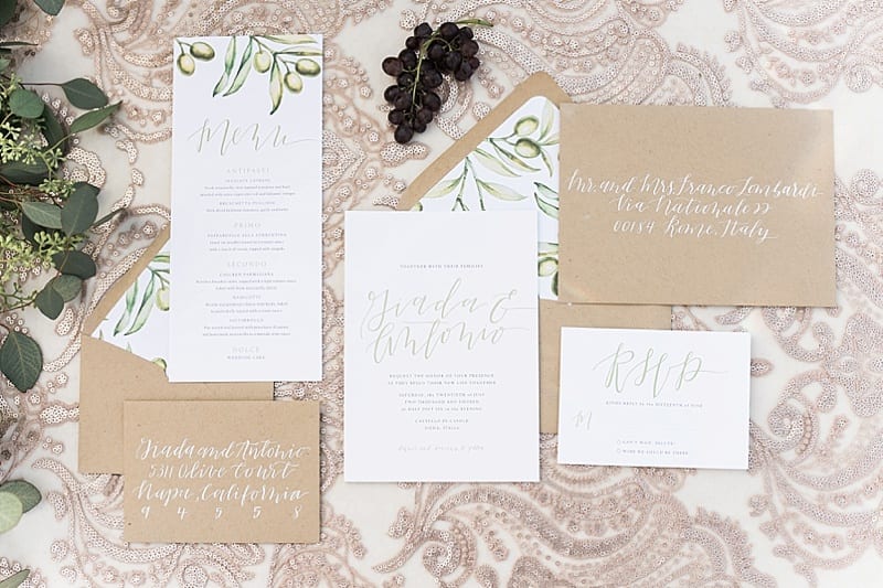tuscan inspired wedding invitation suite