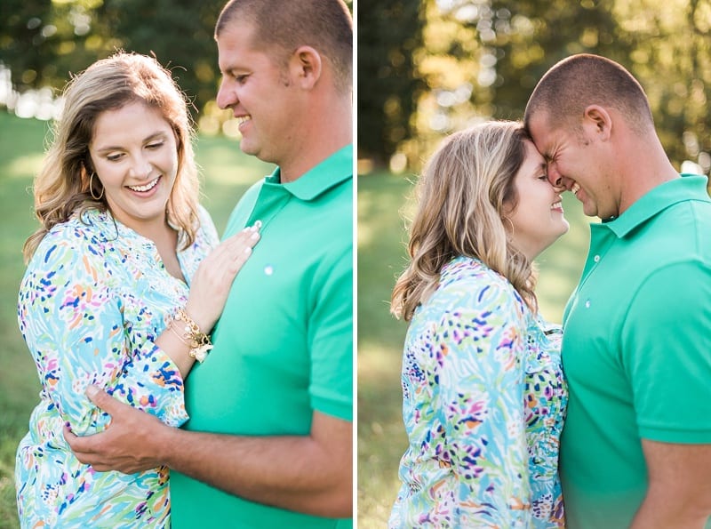 floral print and teal engagement outfits