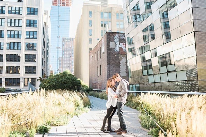 NYC highline skyline make the best engagement photo