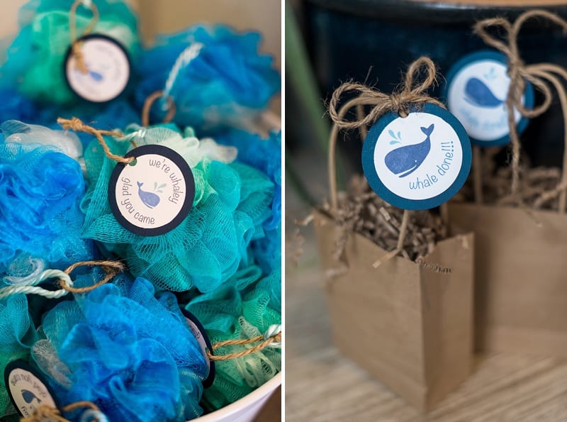 whale themed baby shower favor details photo