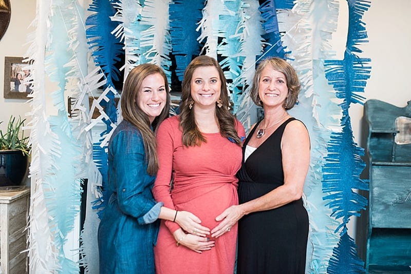 whale themed baby shower mom to be photo