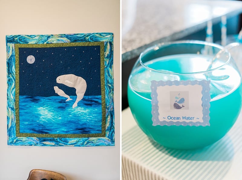 whale themed baby shower quilt photo
