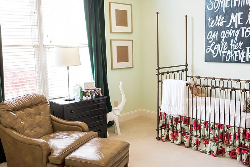 raleigh nc bold nursery with greens and floral prints photo