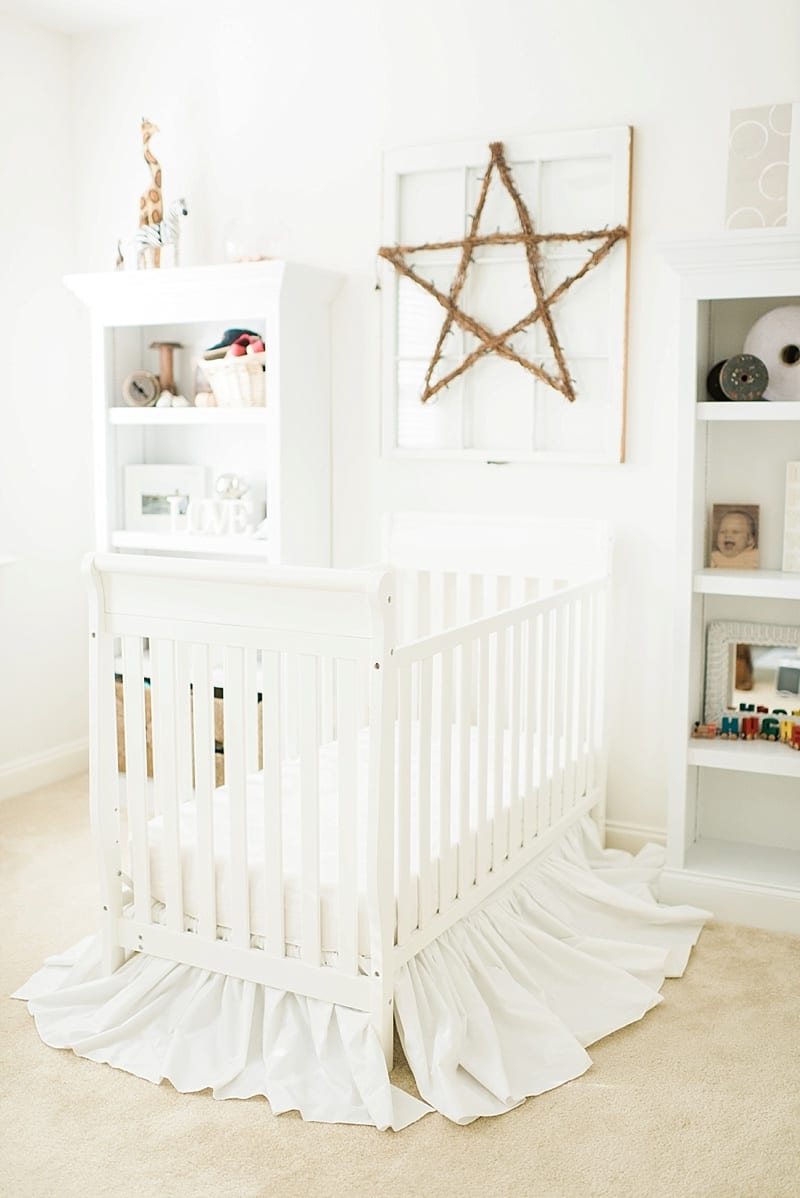 raleigh nc all white nursery crib photo