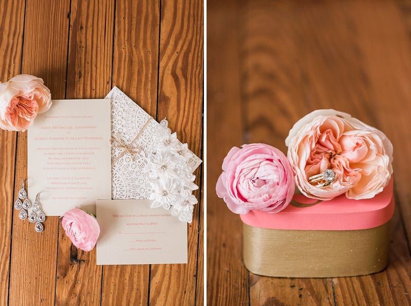 gold and pink invitation suite photo