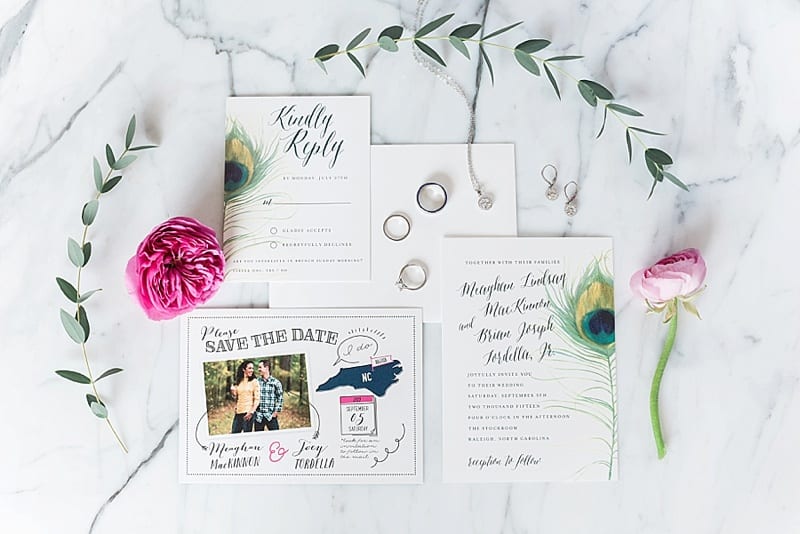 styled peacock wedding invitation suite photo