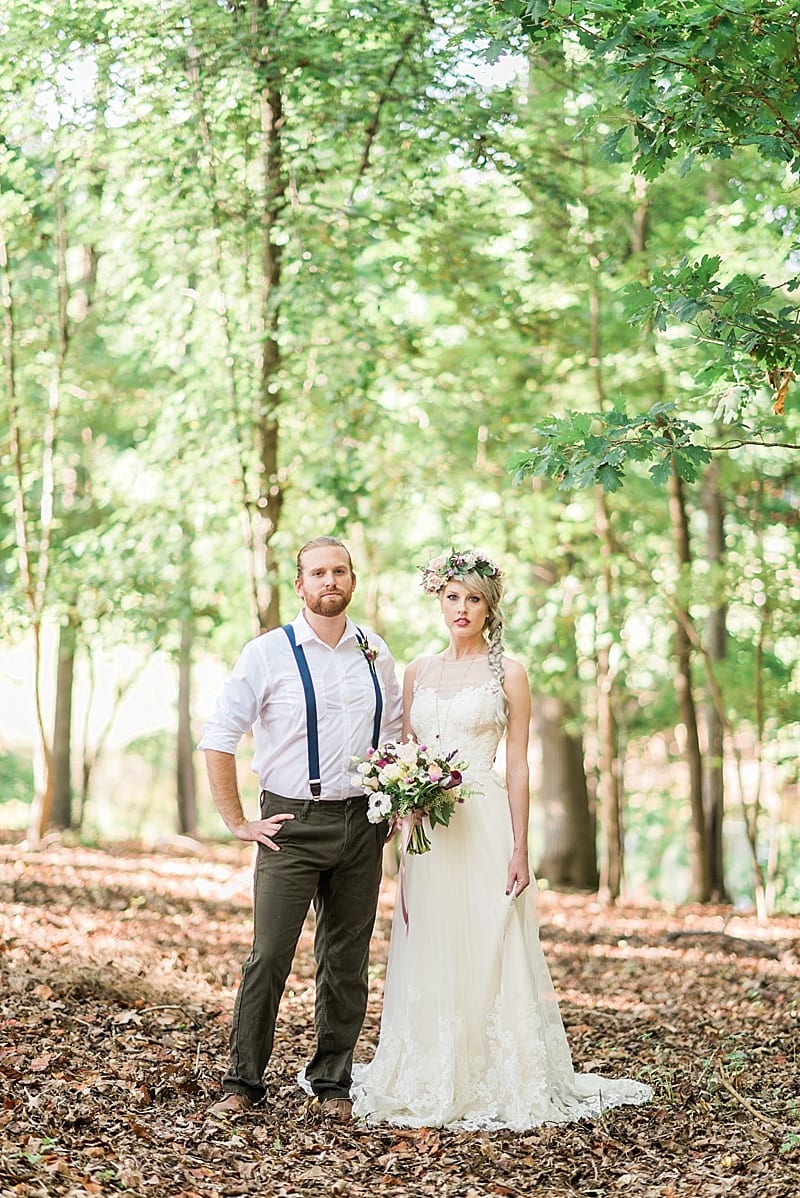 couple eloping in the woods photo