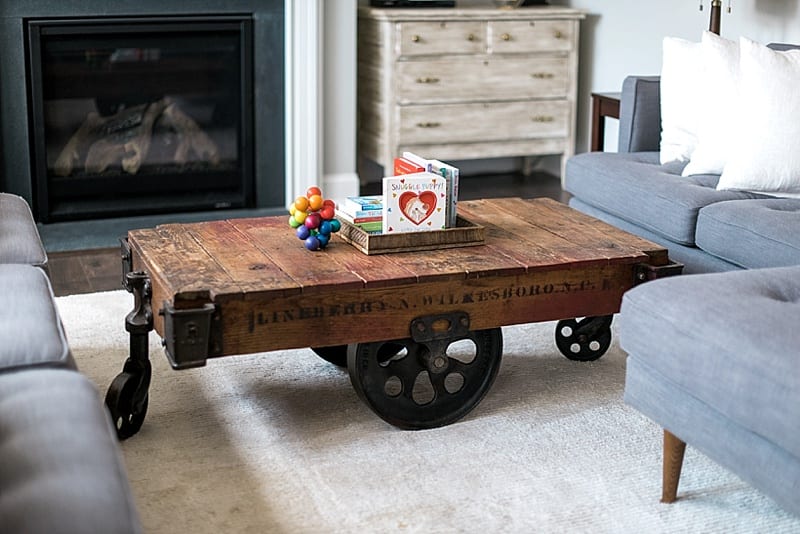 antique furniture cart as coffee table photo