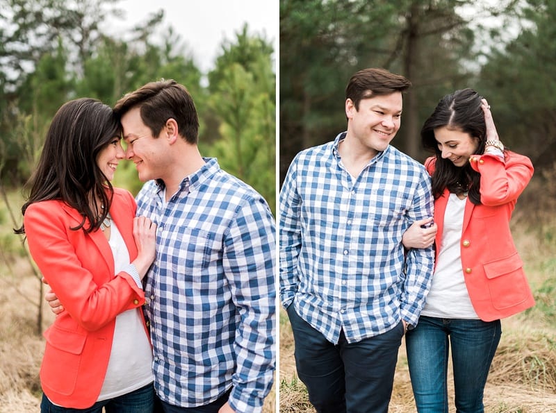 raleigh nc plaid and red outfits for engagement photo