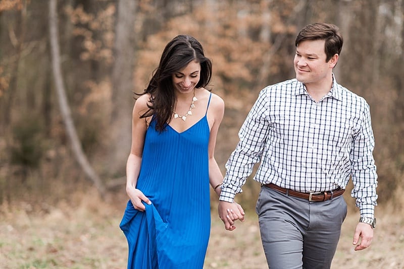 raleigh nc engagement photos in a blue gown photo