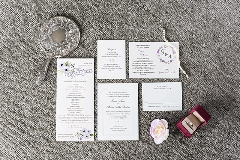 purple and gold wedding stationery suite photo