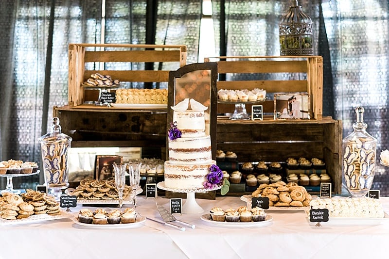 ruth and ranshaw wedding dessert display table photo