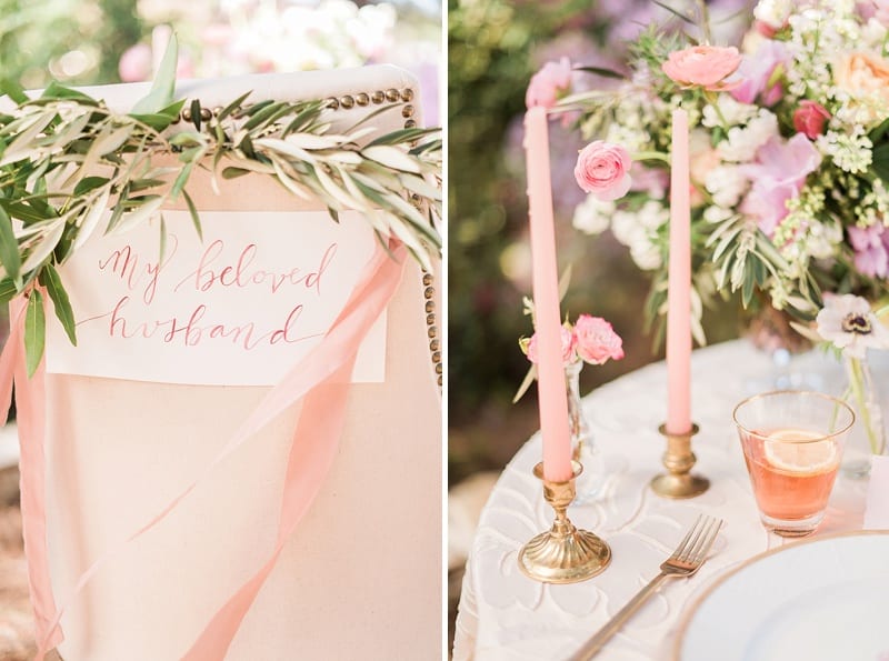 southern weddings blush styled shoot details photo