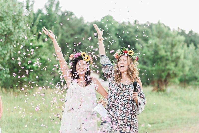 sisters throwing confetti photo