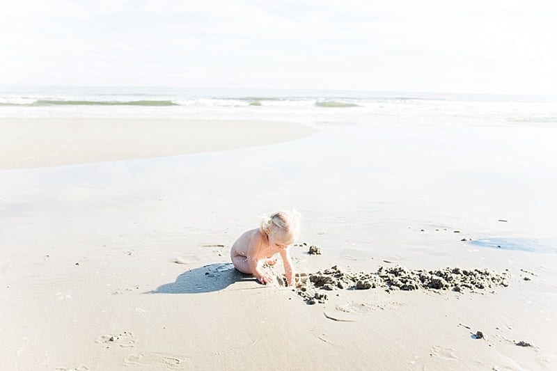 pawleys island toddler plays in the sand photo