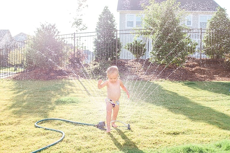 raleigh nc playing in the sprinkler photo