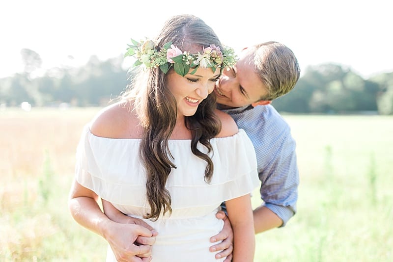raleigh engagement session wearing a flower crown photo