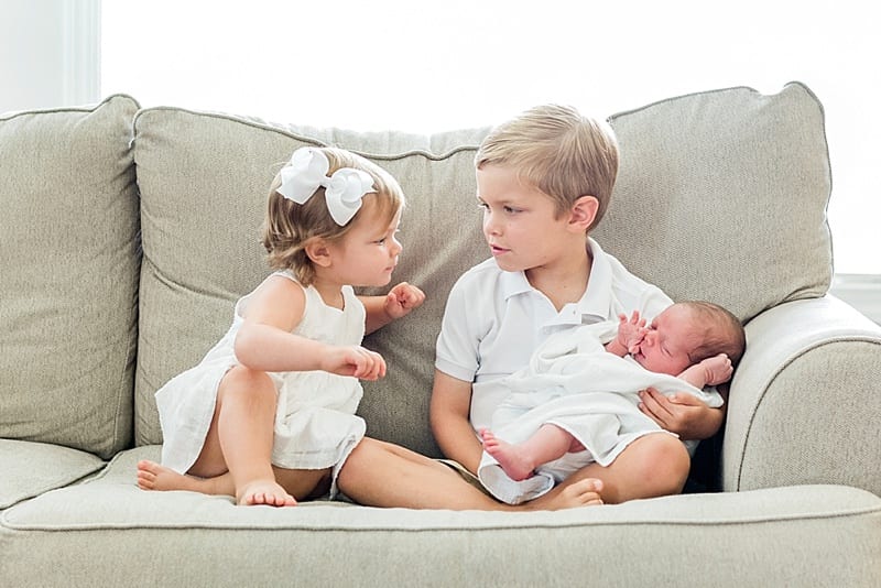 raleigh nc newborn boy with his big brother & sister photo