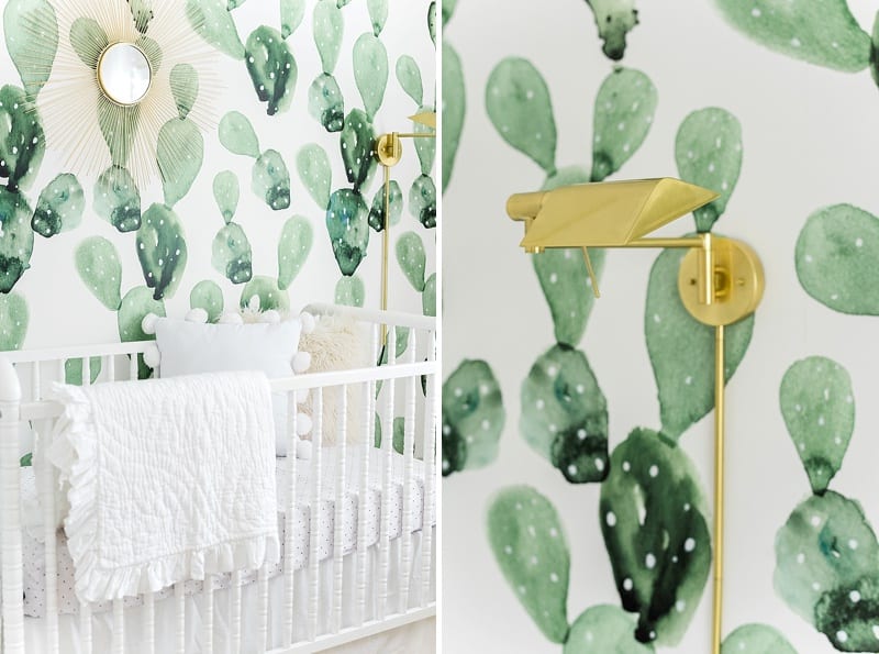 cactus themed nursery with pendant lighting photo