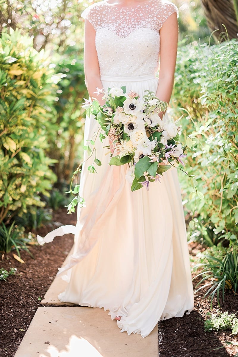 white and peach peony bouquet photo
