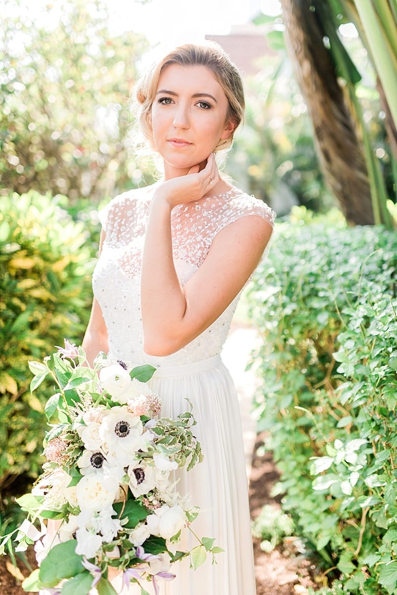 bride in a florida garden photo