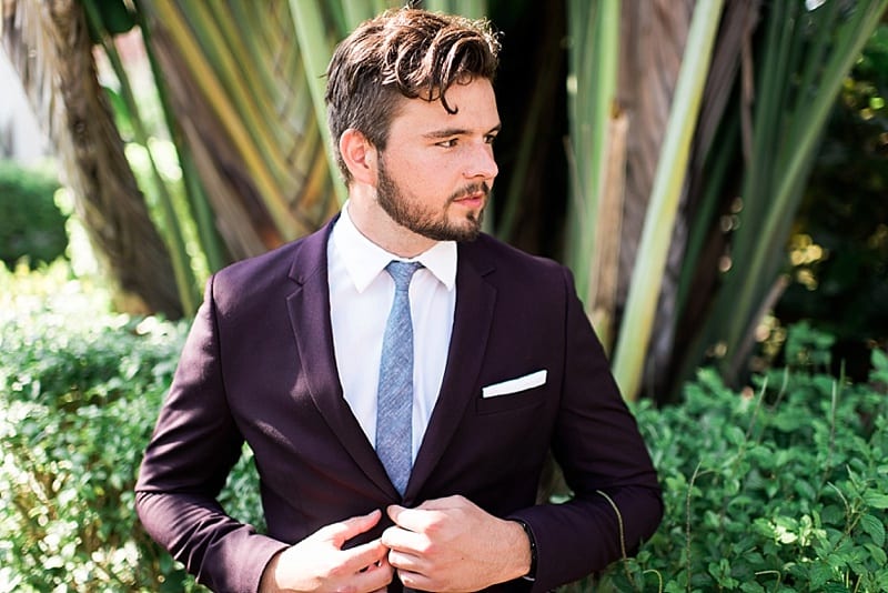 florida groom in a purple suit photo