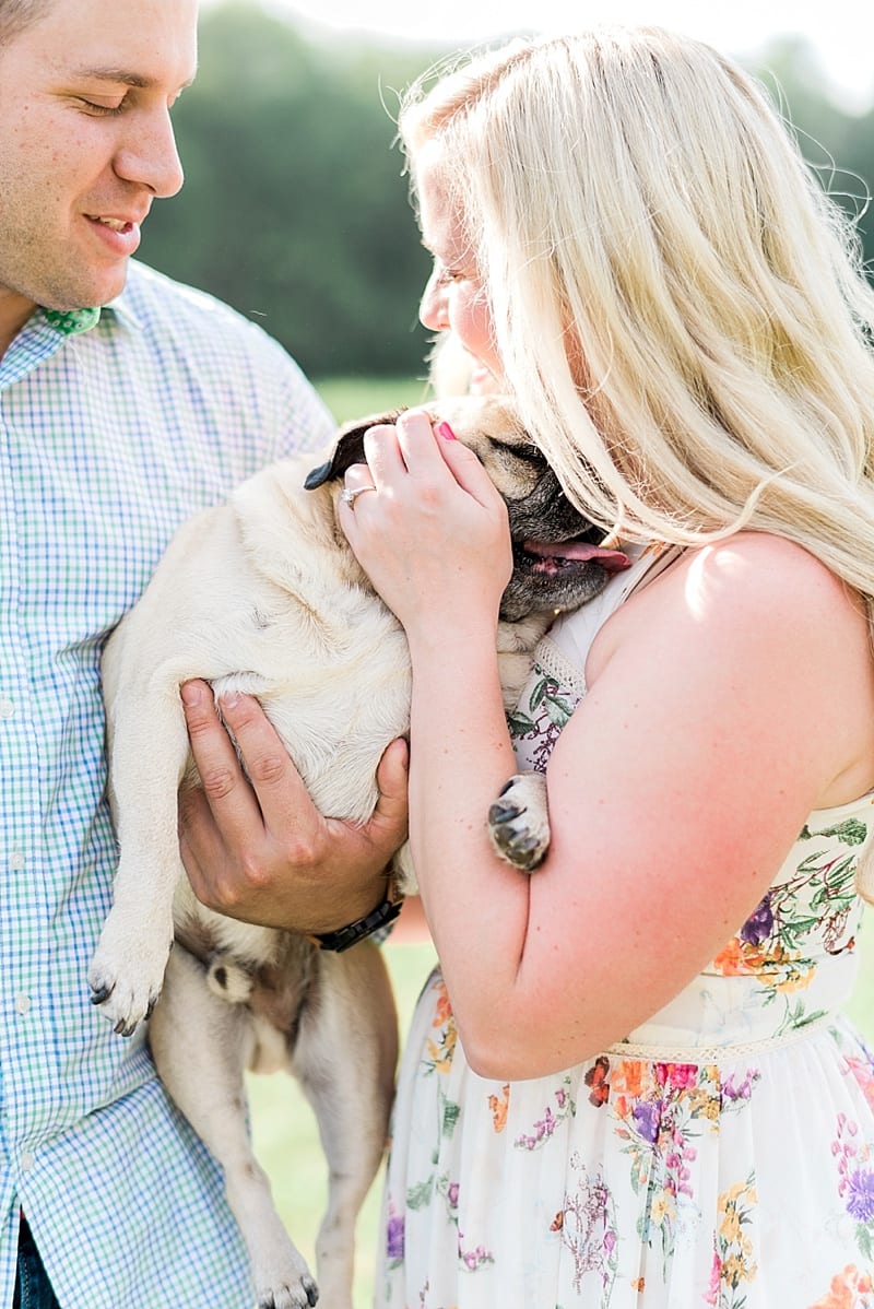 raleigh engagement portraits with a dog photo