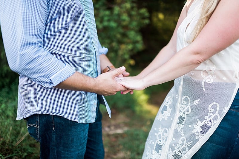 raleigh nc holding hands engagement photo