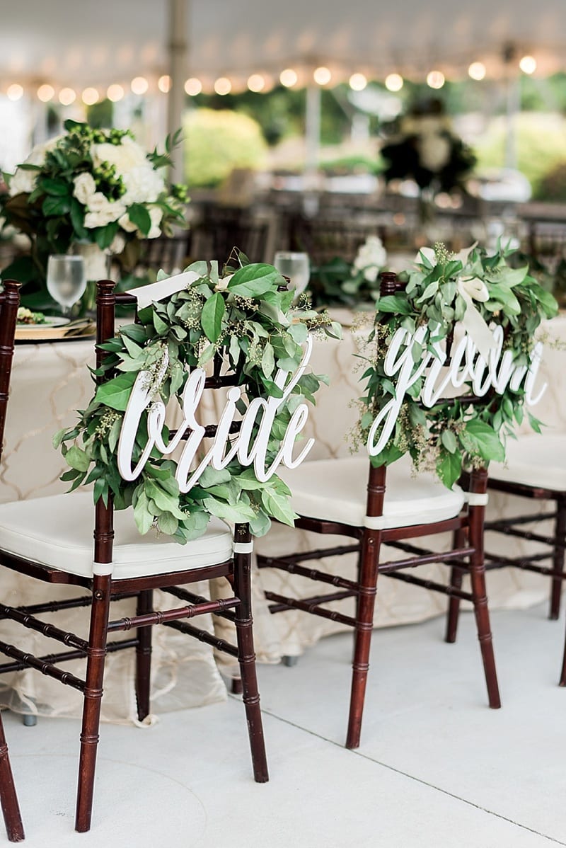 summerfield farms reception bride and groom sweetheart table photo