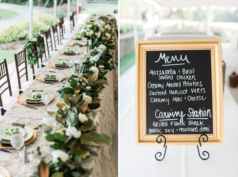 summerfield farms wedding decor with magnolia leaves photo