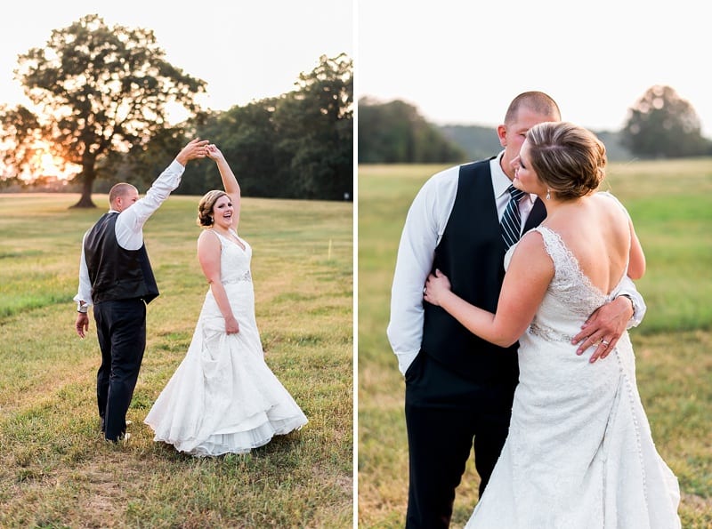 summerfield farms wedding couple twirling photo