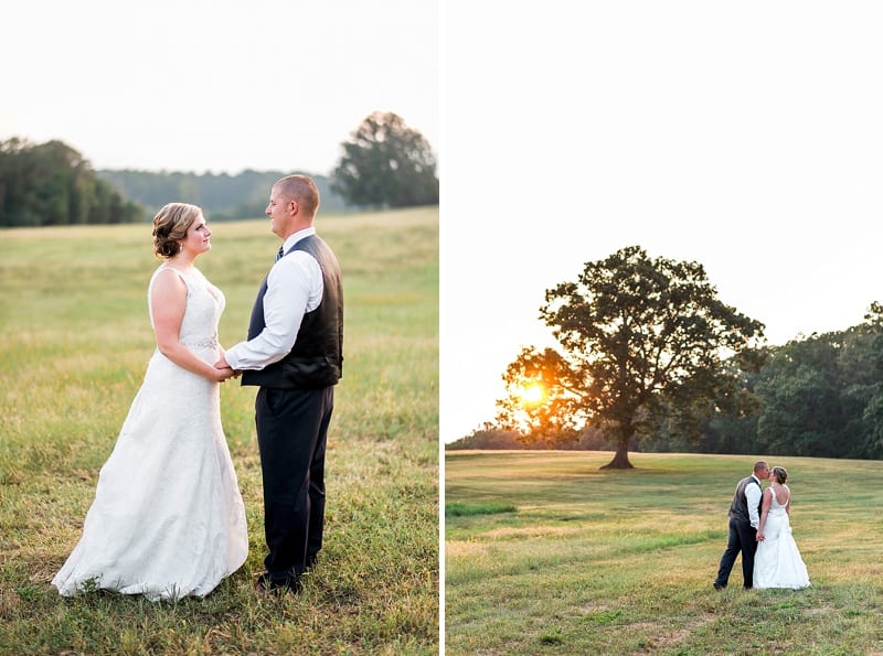 summerfield farms wedding bride & groom sunset photo