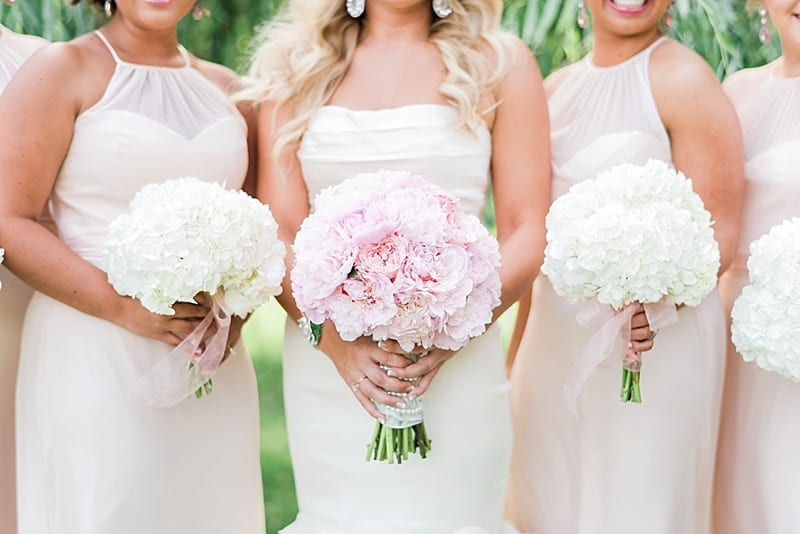 blush & white bridesmaids bouquets photo