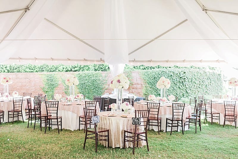 emerald isle tent wedding reception photo