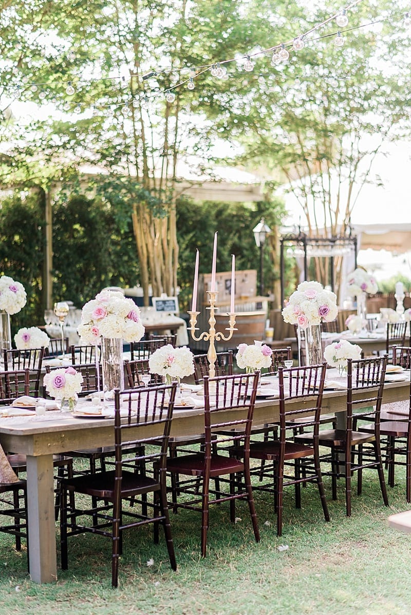 watson house and gardens emerald isle outdoor wedding reception photo