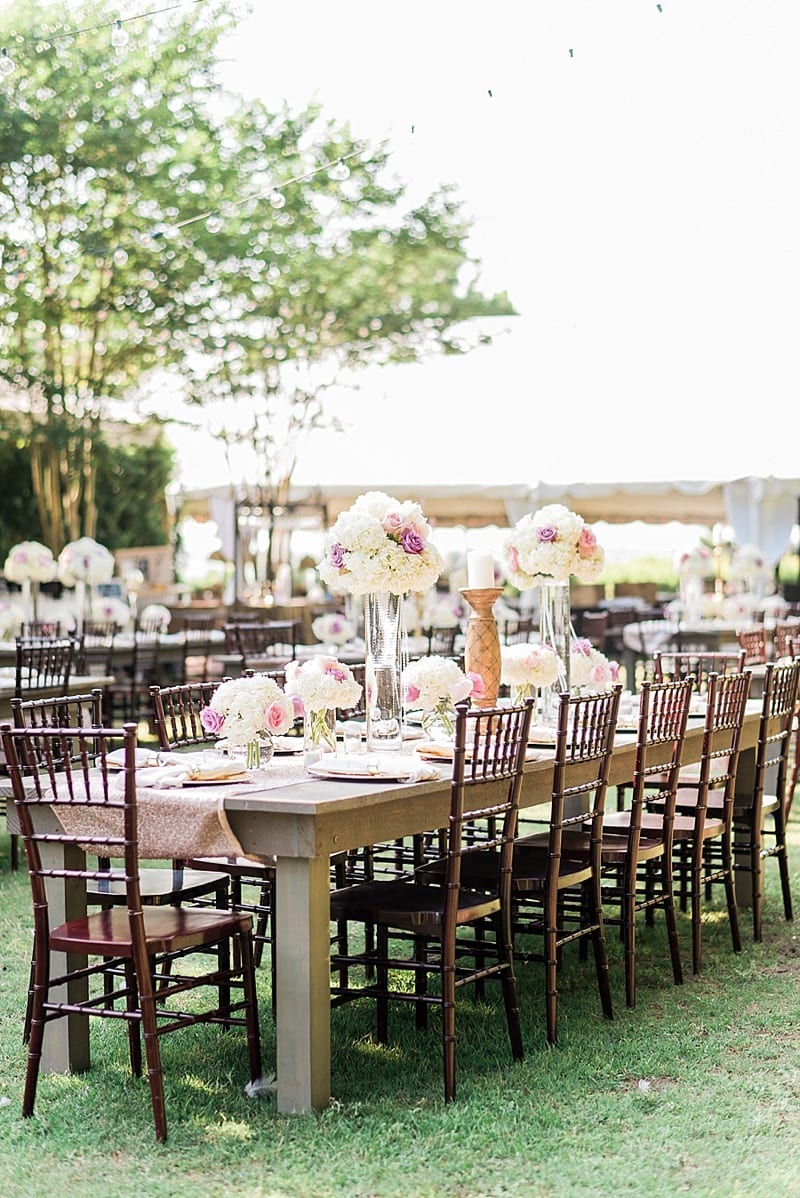 emerald isle outdoor wedding reception photo
