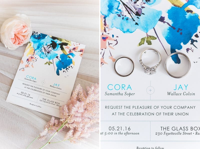minted blue floral wedding invitation suite photo