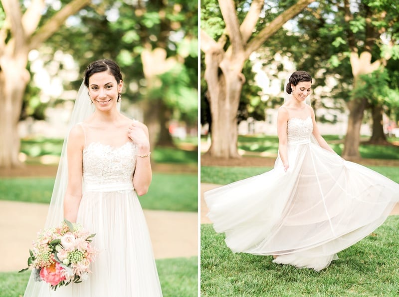 raleigh nc bride twirling in a bhldn gown photo