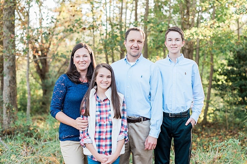 fall wake forest family in navy and plaid photo