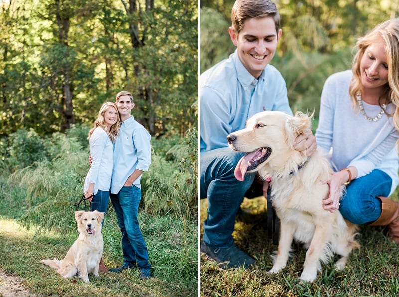 how to use a dog in an engagement photo