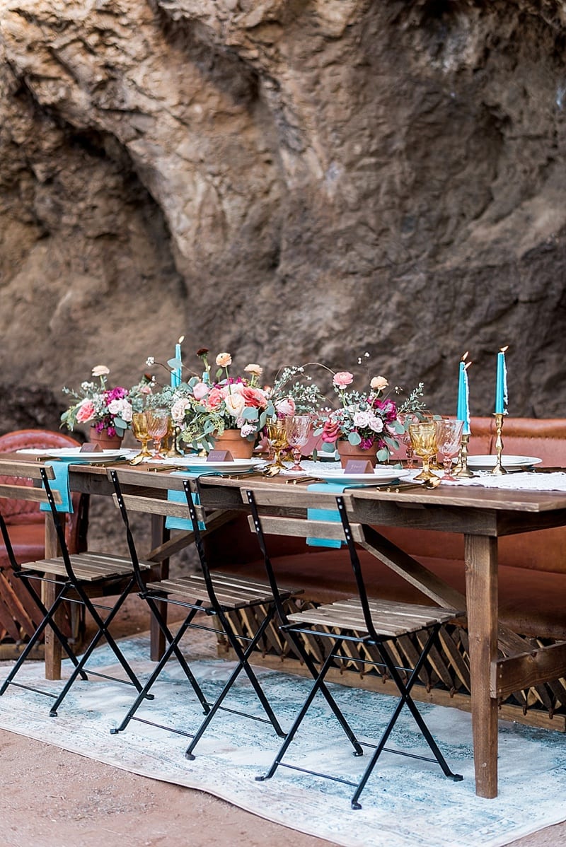arizona intimate desert wedding reception table photo