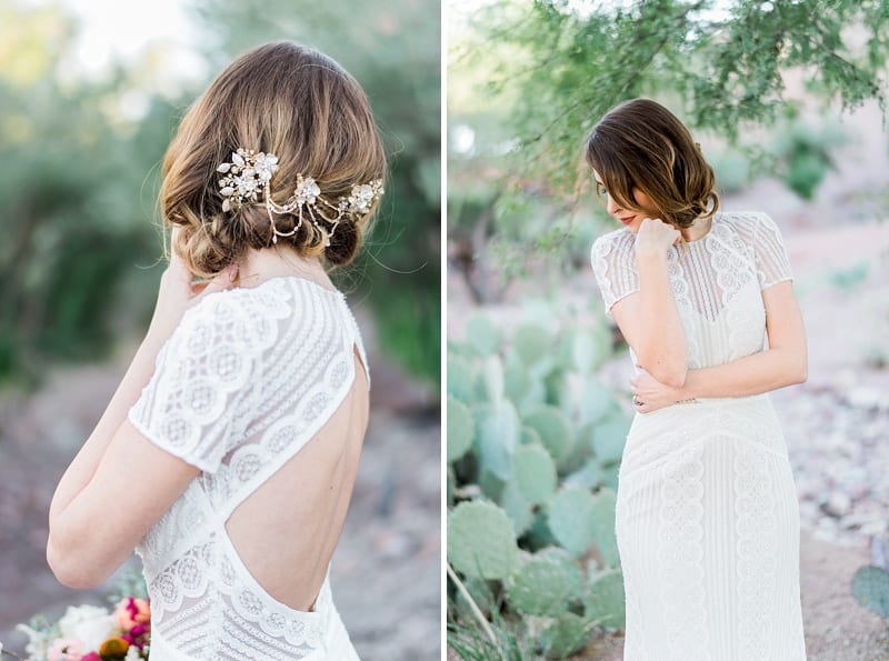 bhldn open back bridal gown with cactus photo