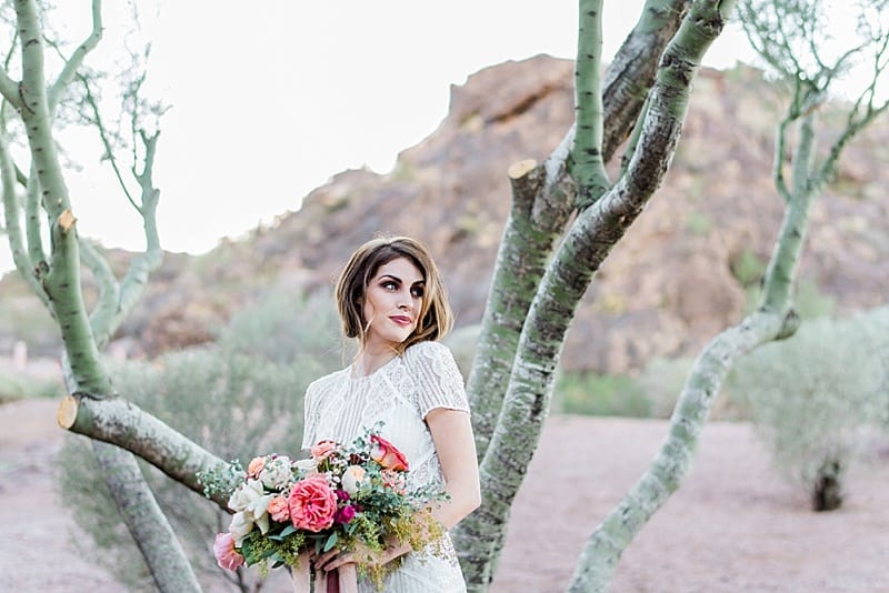 Arizona photographer bridal portrait with cactus photo