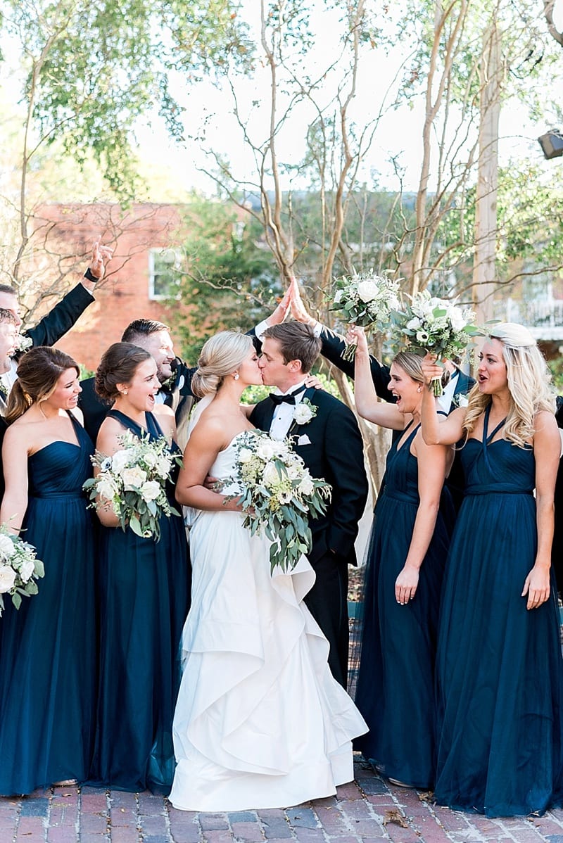 Wilmington bridal party in navy blue photo