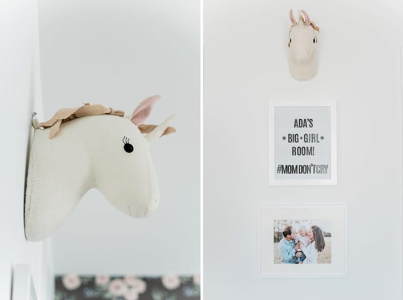 target unicorn head in toddler room photo