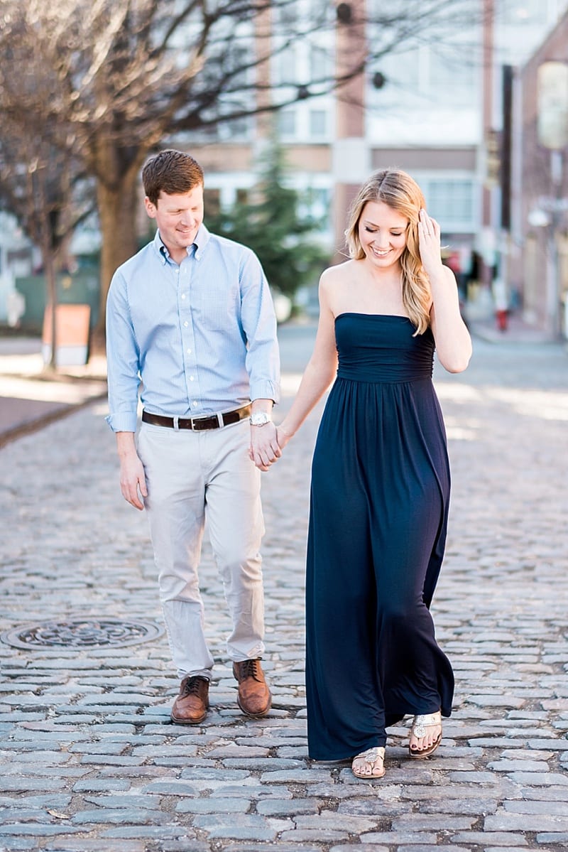 raleigh downtown walking engagement session photo